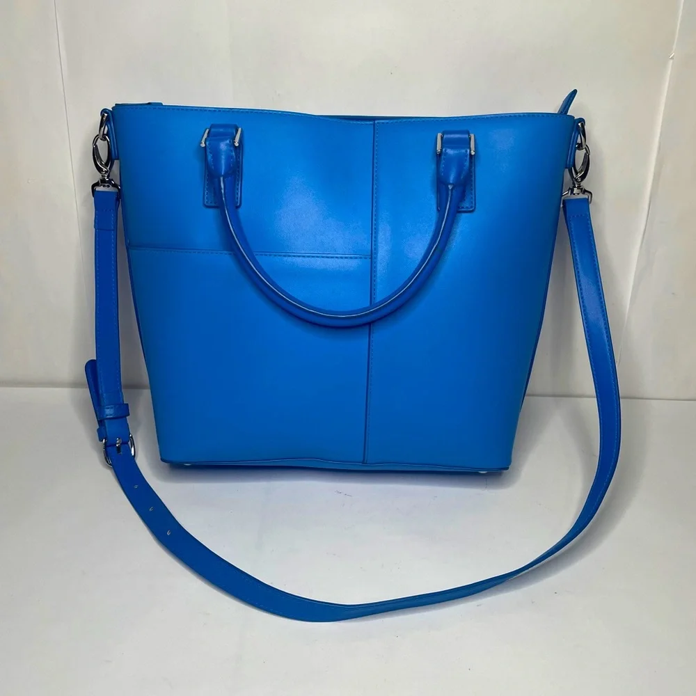 Vera Bradley Coastal Blue Leather Composition Satchel Crossbody & Shoulder Bag - Picture 5 of 14